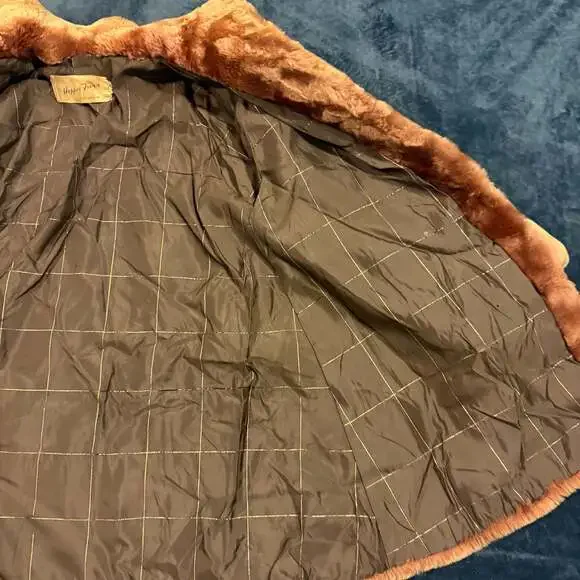 Vintage Hopper Furs St. Louis Brown Mouton Sheepskin Teddy Bear Swing Coat - Picture 5 of 9